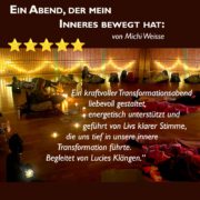 ✨ Die Tore öffnen sich wieder – für etwas ganz Außergewöhnliches… ✨ Am 24.10. laden wir Dich von Herzen ein, Teil eines ganz besonderen Abends zu sein: unser Transformations-Heilabend kehrt zurück – ein Raum, in dem selbst schwere Themen in Leichtigkeit transformiert werden können. 💫 Mit Liv, einer der außergewöhnlichsten Stimmen der Transformation, begibst Du Dich auf eine Reise, die Dich kraftvoll und klar durch tiefe Prozesse führt. Sie zeigt Dir, dass Veränderung nicht schwer sein muss – sondern Dich in Deine Wahrheit und zu Dir selbst zurückführen darf. 🌿 Begleitet wird dieser Raum von den berührenden Handpan-Klängen von Lucie, die Dich tragen, öffnen und in Deine eigene Tiefe führen. 🎶💖 ✨ Eine kraftvolle Reise zu Dir selbst ✨ Raum für Heilung, Klarheit & neue Energie ✨ Echt. Klar. Transformierend. Lass los, was nicht mehr zu Dir gehört – und öffne Dich für das, was wirklich in Dir lebt. 🌌 Wir freuen uns darauf, gemeinsam mit Dir diesen besonderen Raum zu halten. 💭 Dein Weg zu Dir beginnt genau hier. Bist Du bereit? ✨ Weitere Informationenen https://tinyurl.com/y9npw543